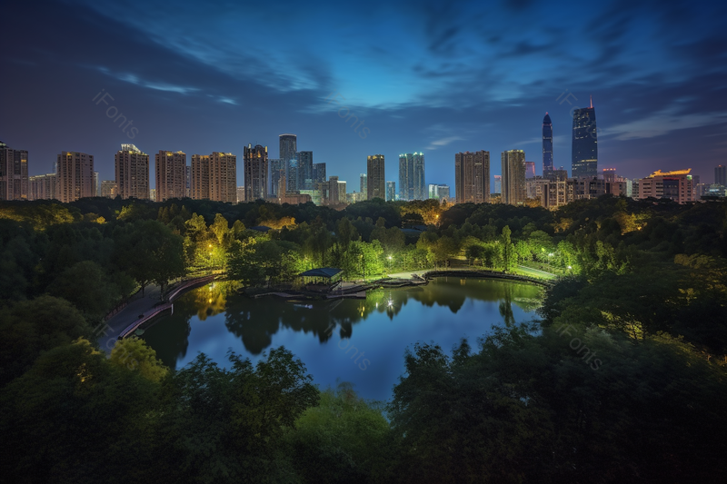 远处的建筑物夜间的户外实拍摄影图,高清,摄影图,摄影图片,图片大全,摄影图免费下载